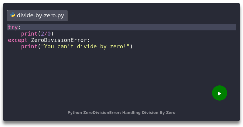 Python ZeroDivisionError: Handling Division By Zero