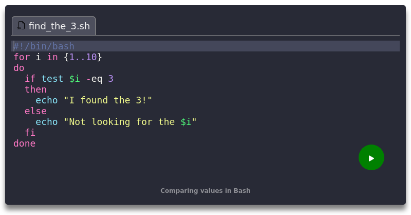 Comparing values in Bash