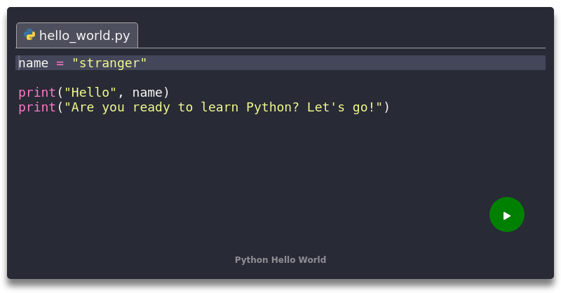 Python Hello World