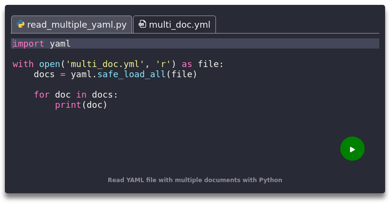Read YAML file with multiple documents with Python