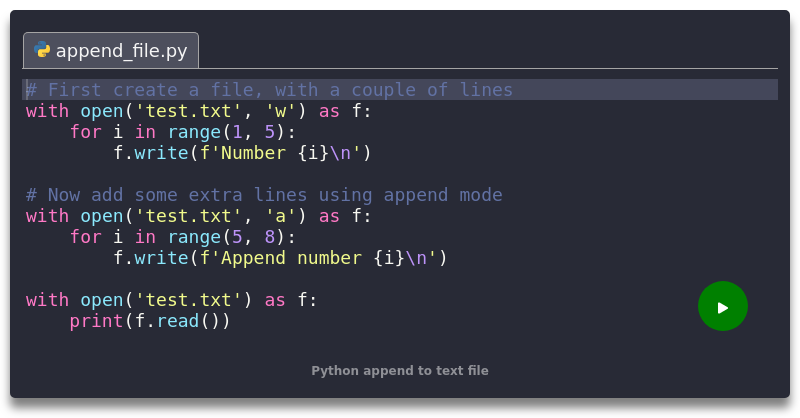 Python append to text file