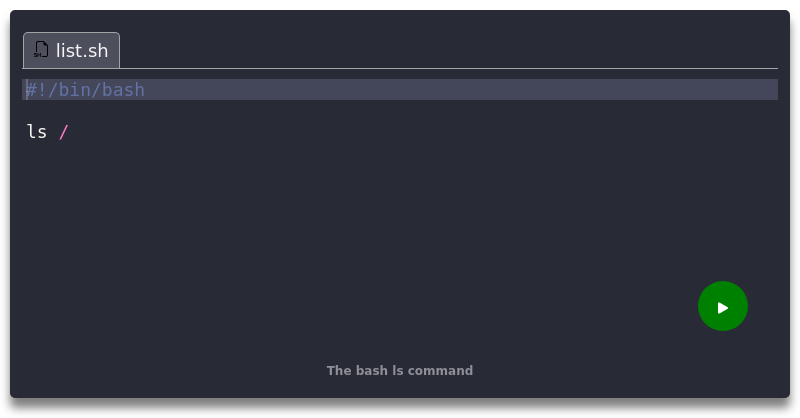 The bash ls command