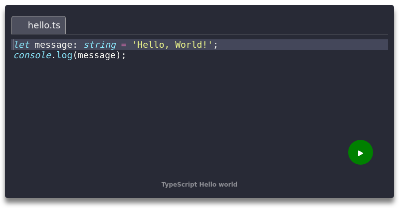 TypeScript Hello world