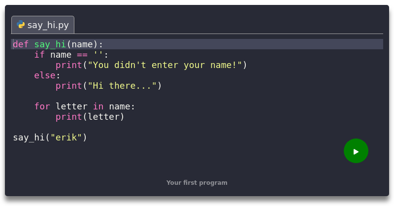 Your first program