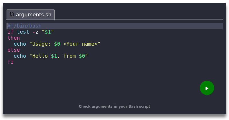 Check arguments in your Bash script