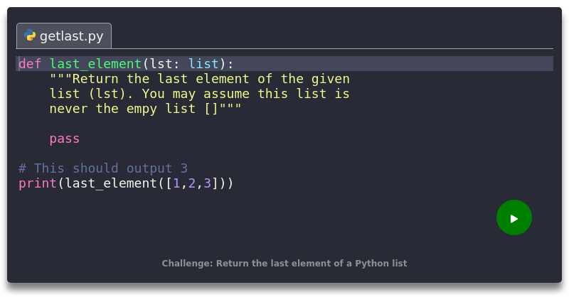 Return the last element of a Python list