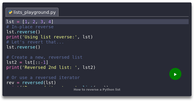 How to reverse a Python list